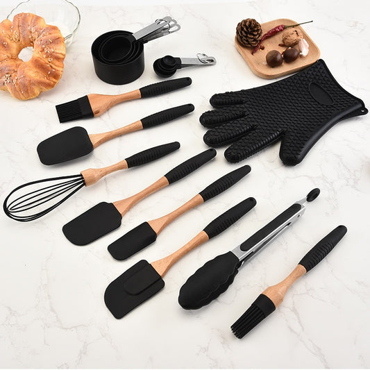 Silicone Wood Turner Spatula Brush