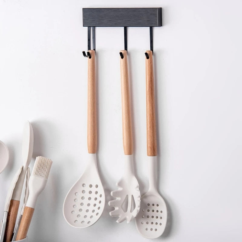 Silicone Wooden Handle Non-Stick Spatula