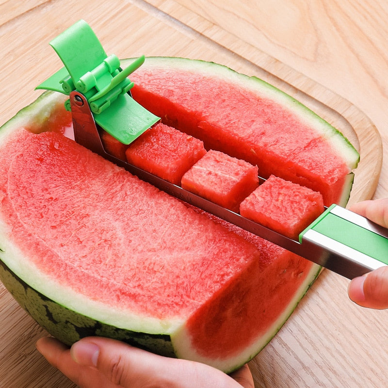 Watermelon Cubes Slicer Cutter Stainless Steel Rotate