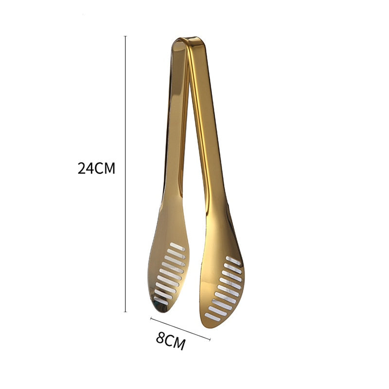Gold BBQ Food Tongs Steak Clip