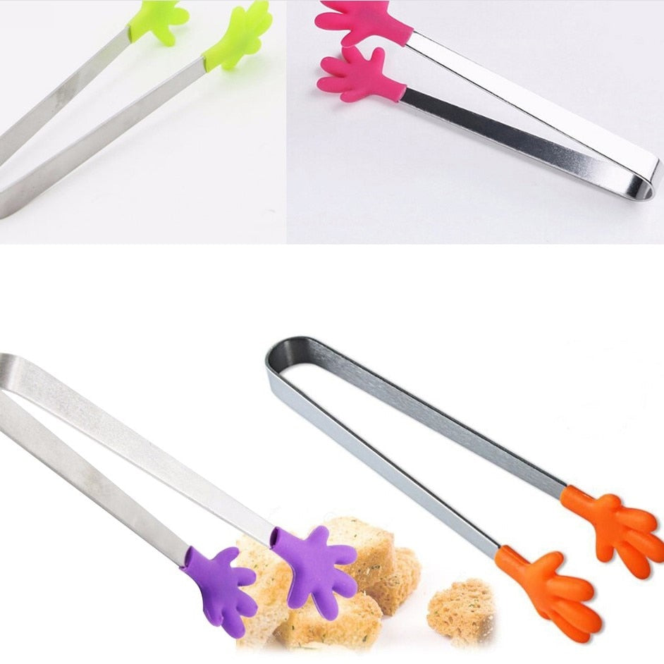 Small Palm Silicone Food Tongs Utensil
