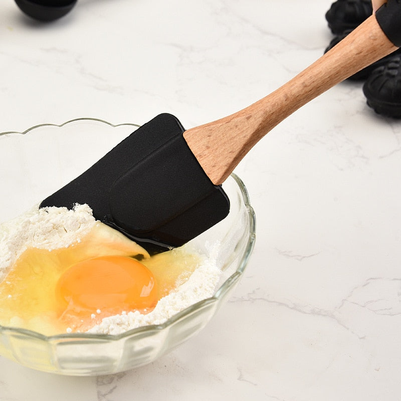 Silicone Wood Turner Spatula Brush