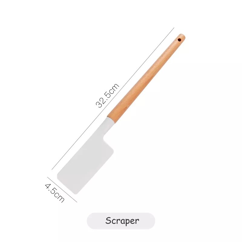 Silicone Wooden Handle Non-Stick Spatula