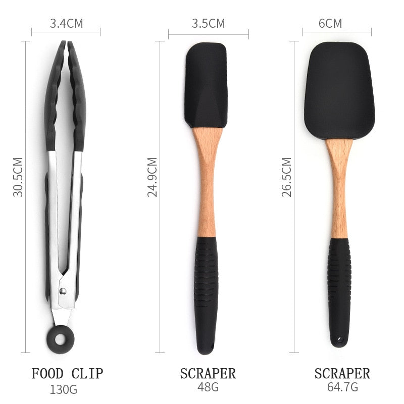 Silicone Wood Turner Spatula Brush