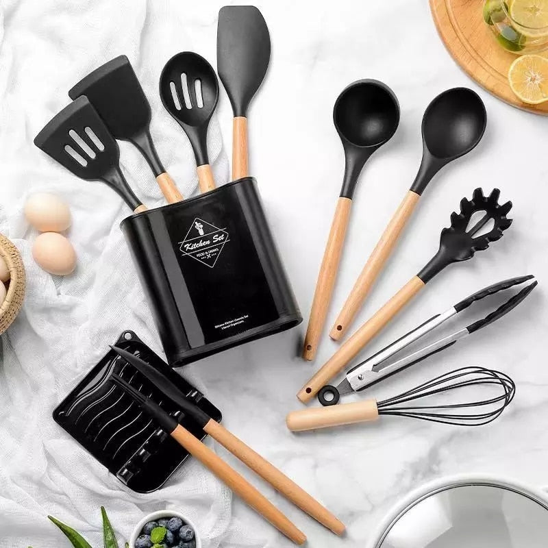 13Pcs Silicone Cooking Utensils Set Non-Stick