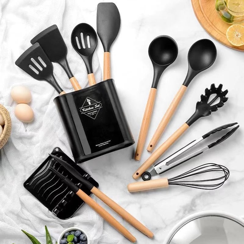 Silicone Cooking Utensils Set Non-Stick Spatula
