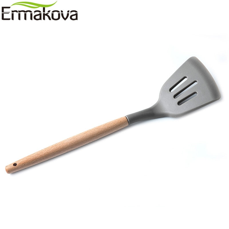 Silicone Cooking Utensils Wooden Spatula
