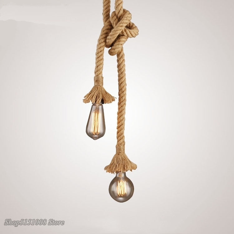 Hemp Rope Lights Vintage Retro Loft Hanging Lamp