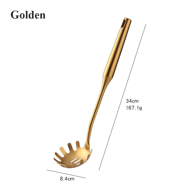 Gold Kitchenware Set Long Handle Cooking Tools