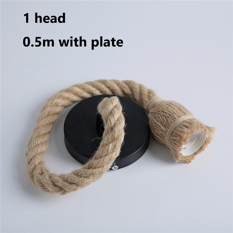 Hemp Rope Lights Vintage Retro Loft Hanging Lamp