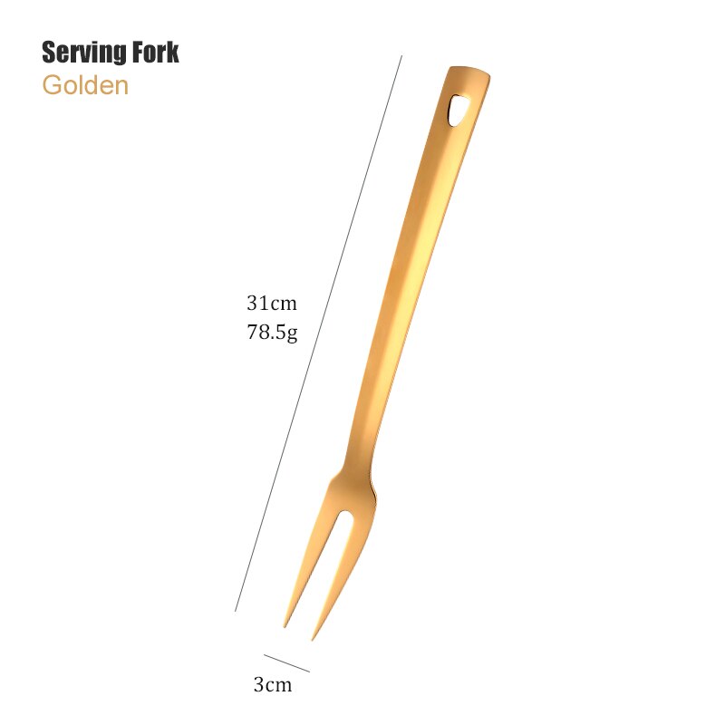 Gold Stainless Steel Long Soup Spoon Cooking