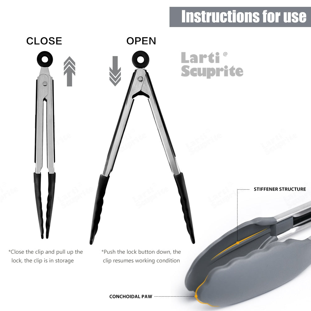 Silicone Food Tong Cooking Clip Thicken