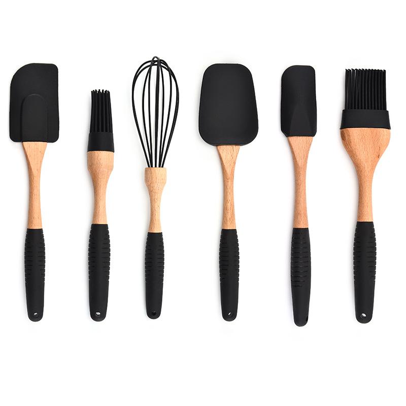Silicone Wood Turner Spatula Brush