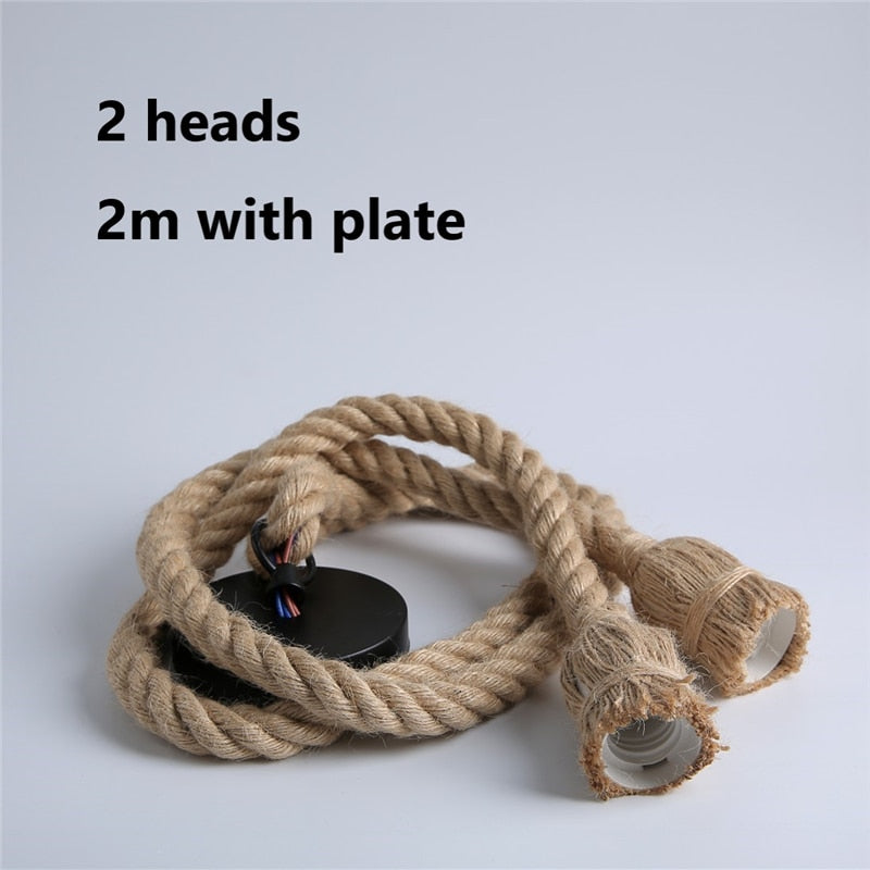 Hemp Rope Lights Vintage Retro Loft Hanging Lamp