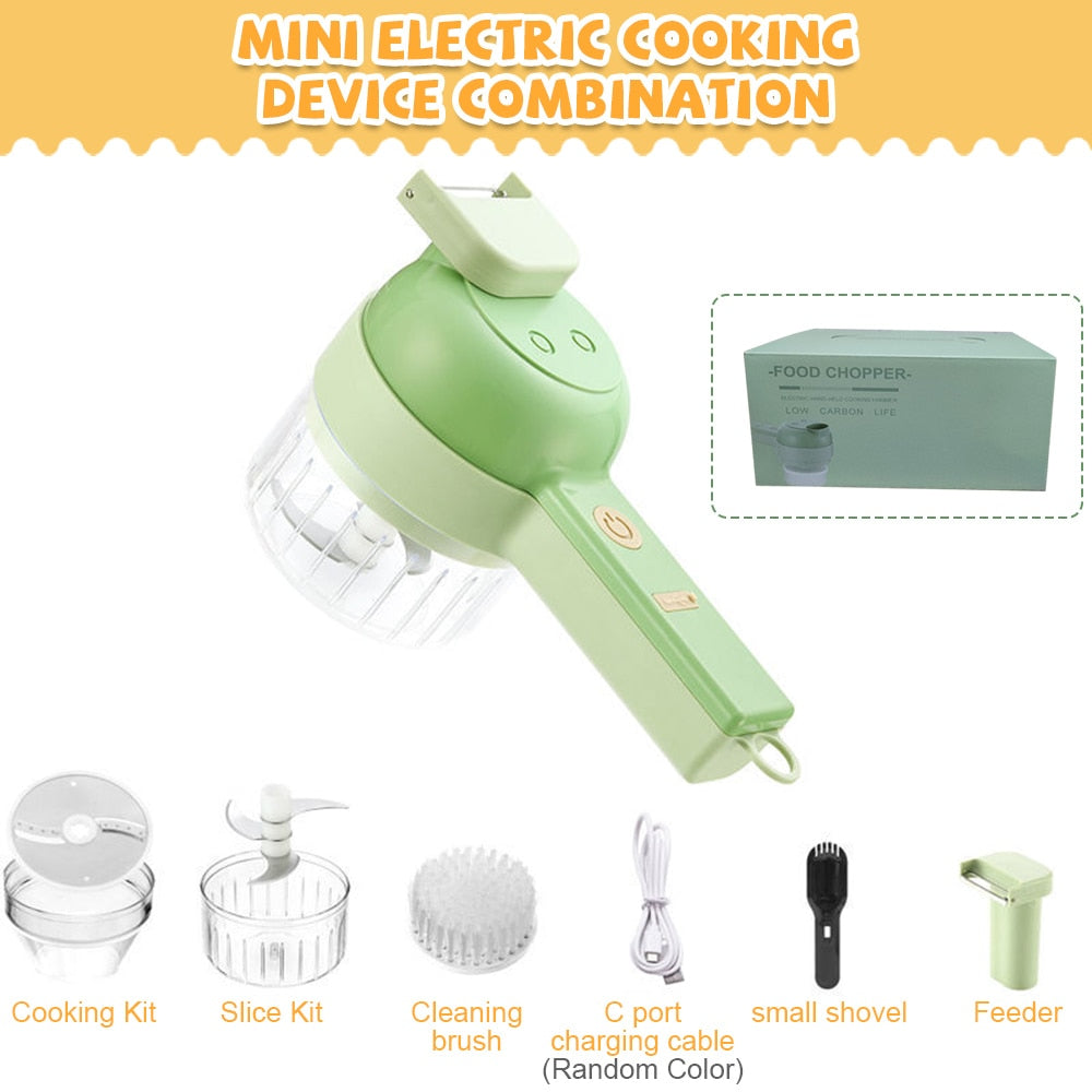Vegetable Cutter Set 4 In 1 Handheld Electric