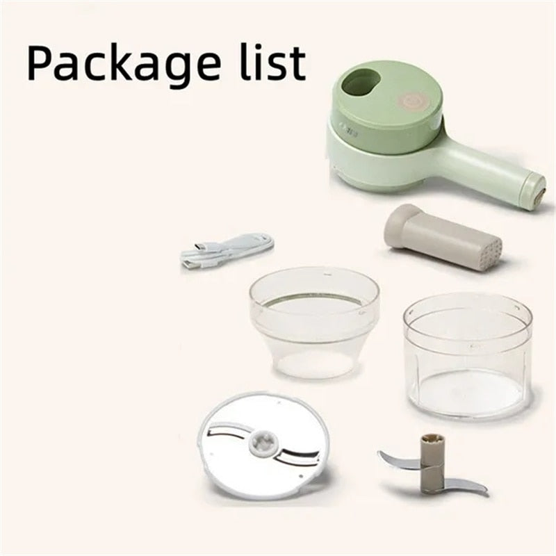 4 In 1 Handheld Electric Vegetable Cutter Set