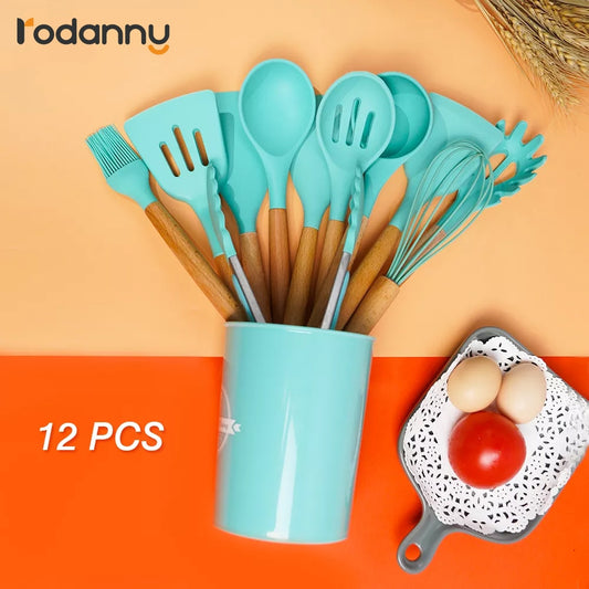 12Pieces Kitchen Silicone Cooking Utensils Set