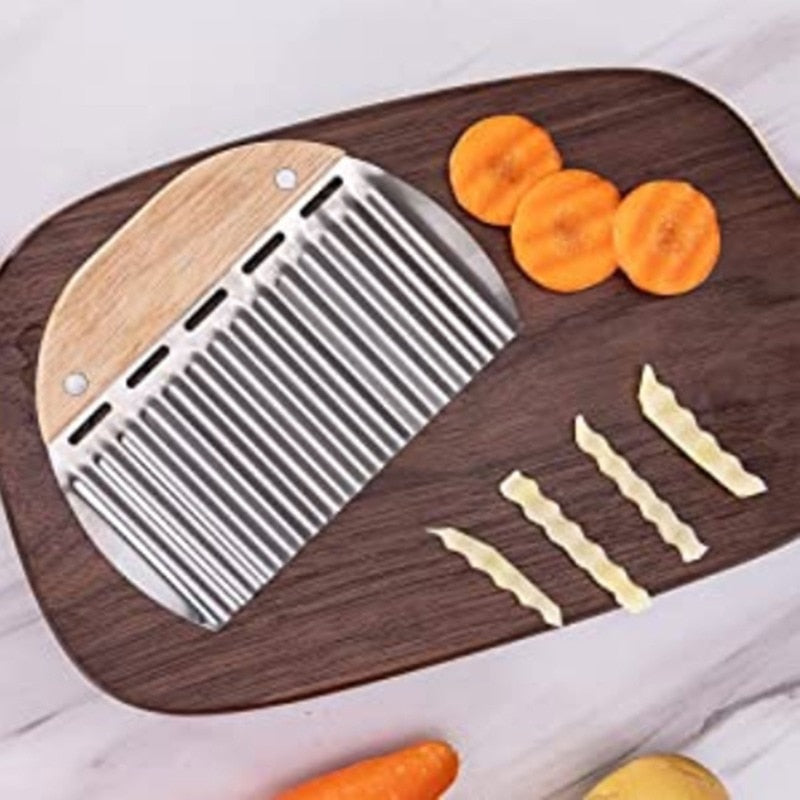 Wooden Potato Grid Slicer Vegetable