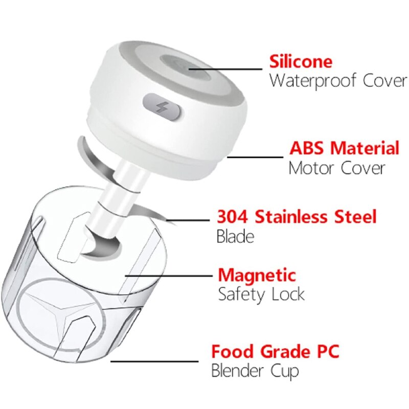 Electric Garlic Chopper Mincer Mini