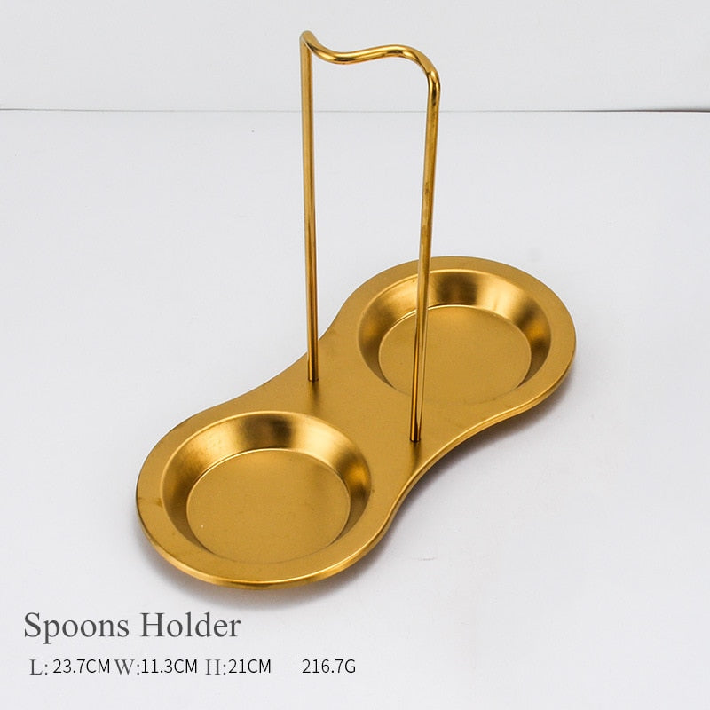 Gold Stainless Steel Food Clip Soup Spoon