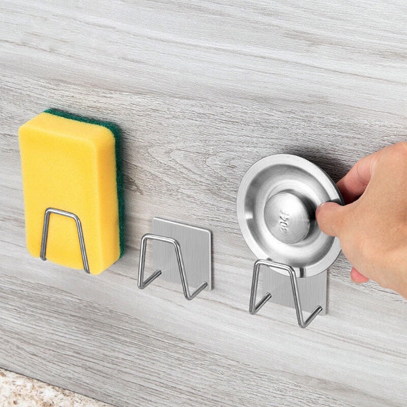 Sponges Holder Drain Drying Rack Self Adhesive