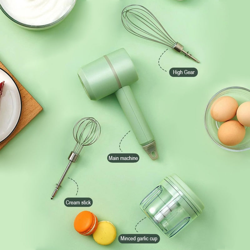Wireless Electric Garlic Chopper Masher Whisk Egg