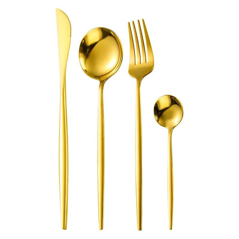 Gold Stainless Steel Food Clip Soup Spoon