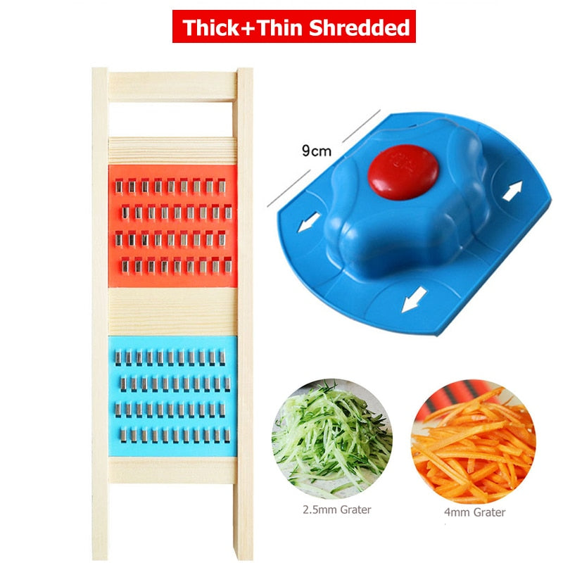 Wooden Potato Grid Slicer Vegetable Grater