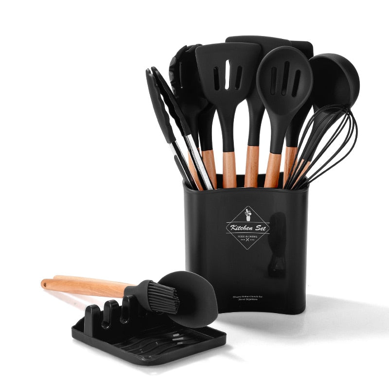 Silicone Cooking Utensils Set Non-Stick Spatula
