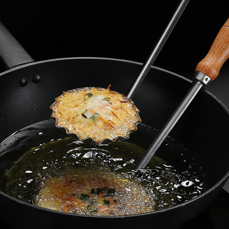 Wooden Handle Frying Spoon Non-Stick