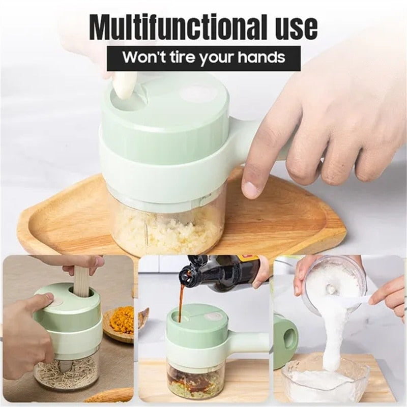 4 In 1 Handheld Electric Vegetable Cutter Set