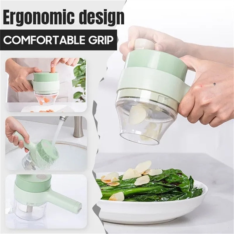 4 In 1 Handheld Electric Vegetable Cutter Set