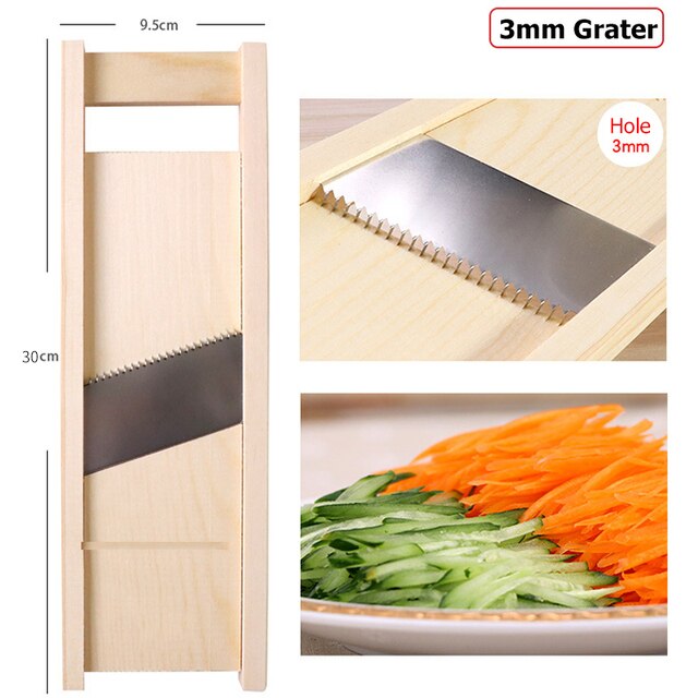 Wooden Potato Grid Slicer Vegetable Grater