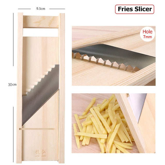 Wooden Potato Grid Slicer Vegetable Grater