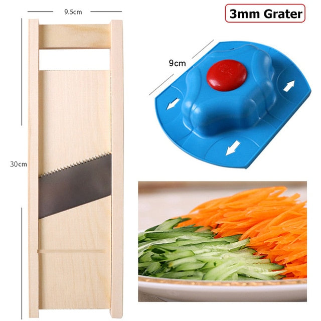 Wooden Potato Grid Slicer Vegetable Grater