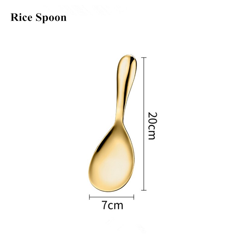 Gold Stainless Steel Food Clip Soup Spoon