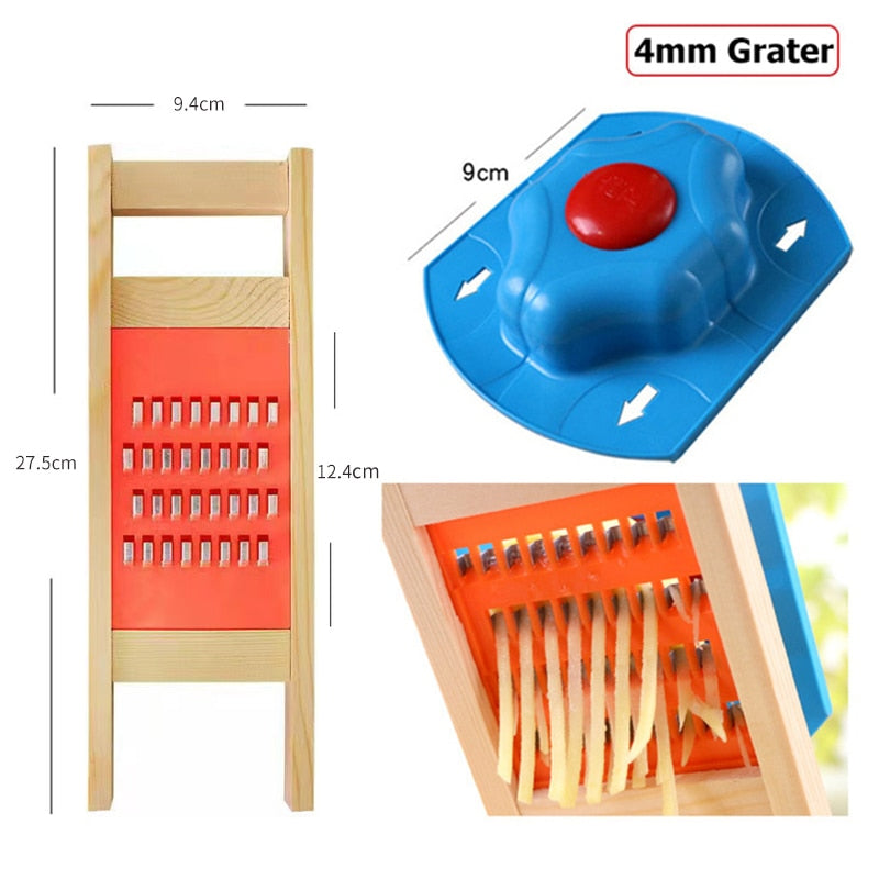 Wooden Potato Grid Slicer Vegetable Grater