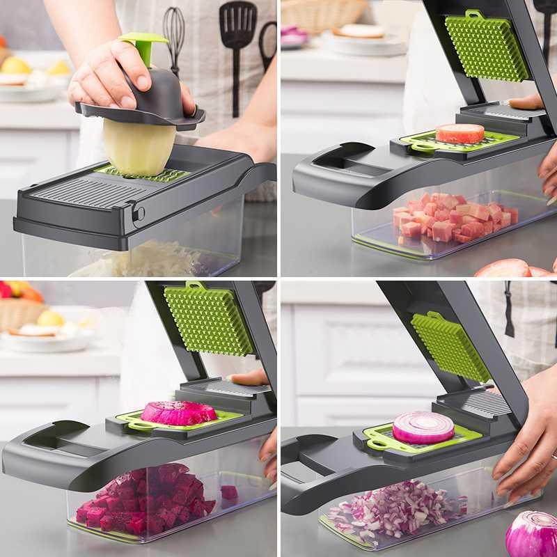 Vegetable Cutter Plastic Basket Slicer Fruit
