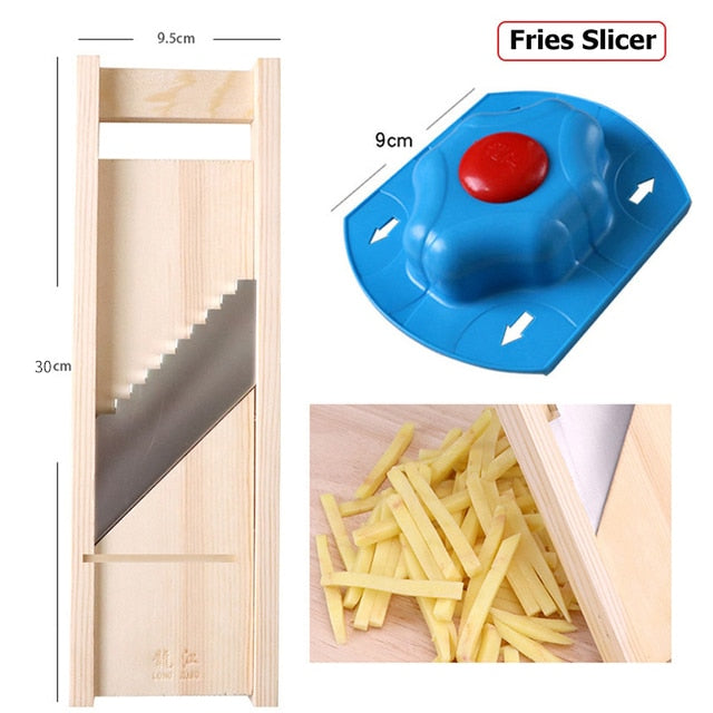 Wooden Potato Grid Slicer Vegetable Grater