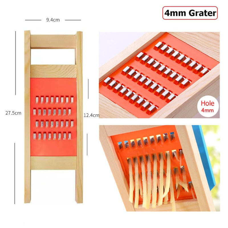 Wooden Potato Grid Slicer Vegetable Grater