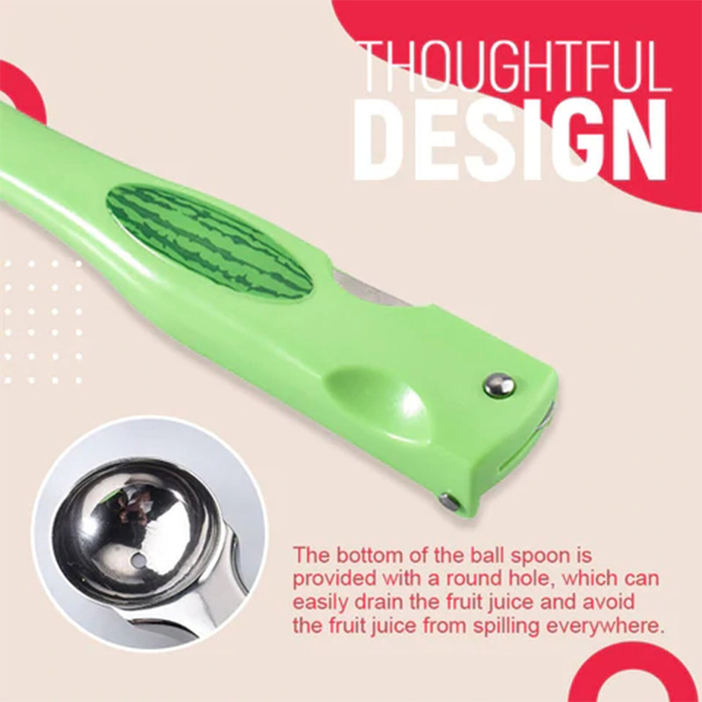 Manual Watermelon Cutter Slicer Fruit Ball Spoon