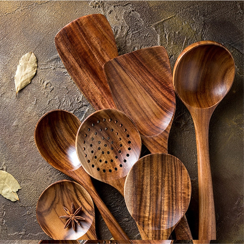 Cooking Spoon Natural Wooden Kitchen