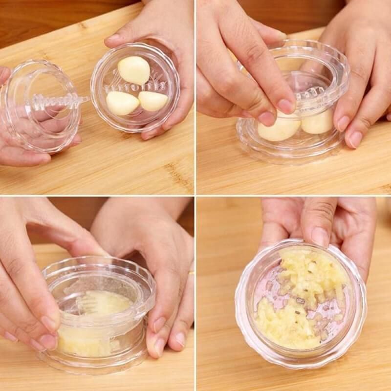 Manual Garlic Press Twist Crusher Box