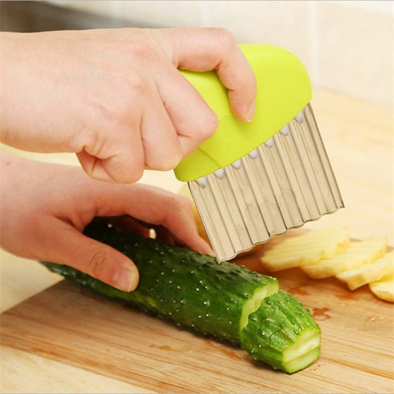 Potato Chip Slicer Vegetable Fruit Wavy Knife
