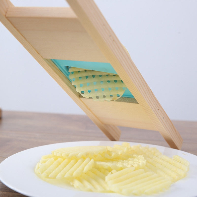 Wooden Potato Grid Slicer Vegetable Grater