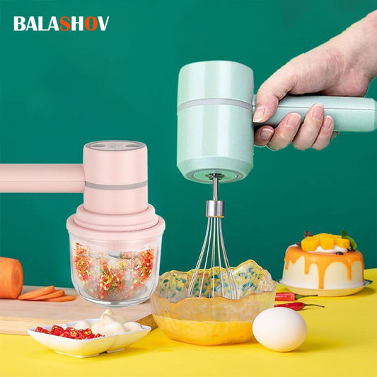 Wireless Electric Garlic Chopper Masher Whisk Egg