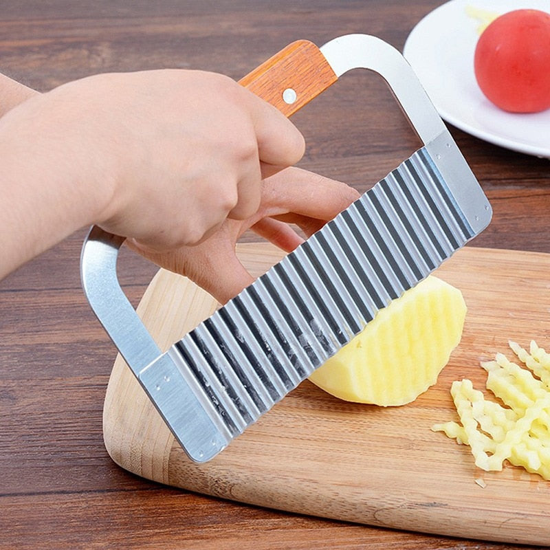 Wooden Potato Grid Slicer Vegetable
