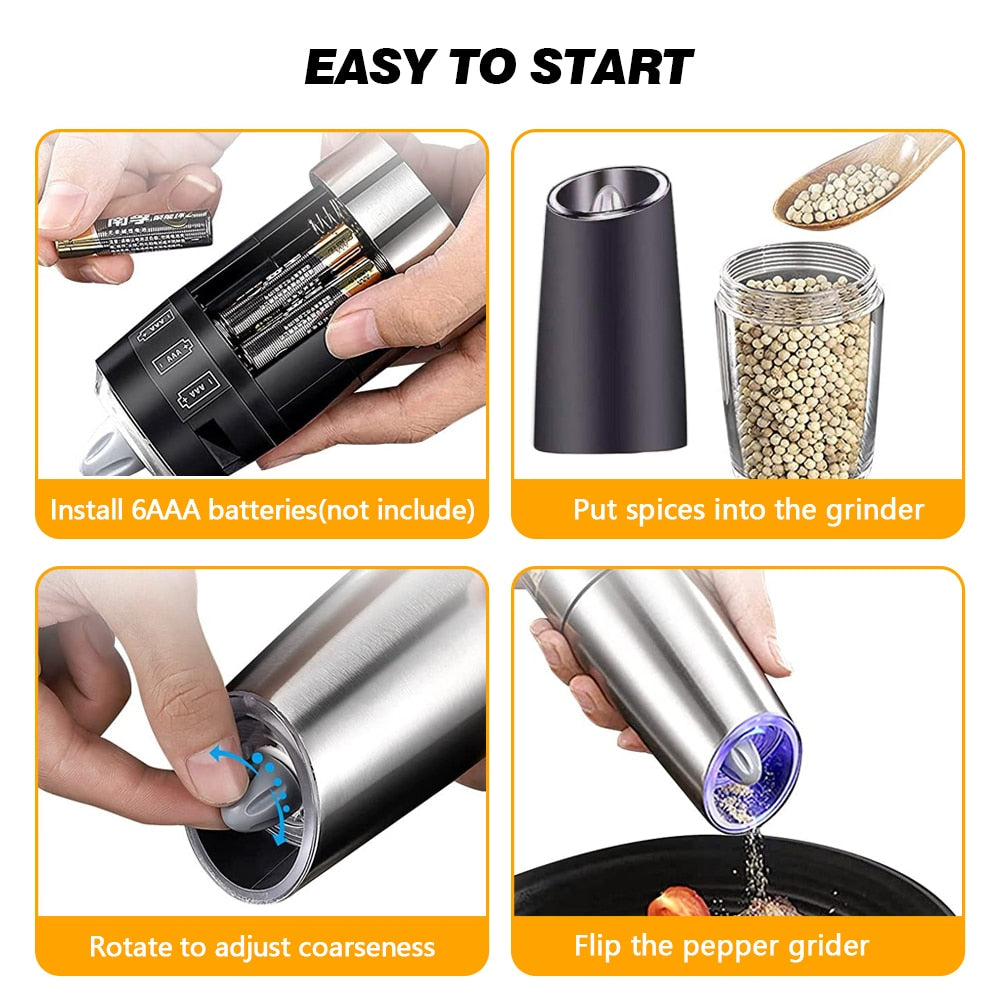 Electric Salt And Pepper Grinders Spice Mill