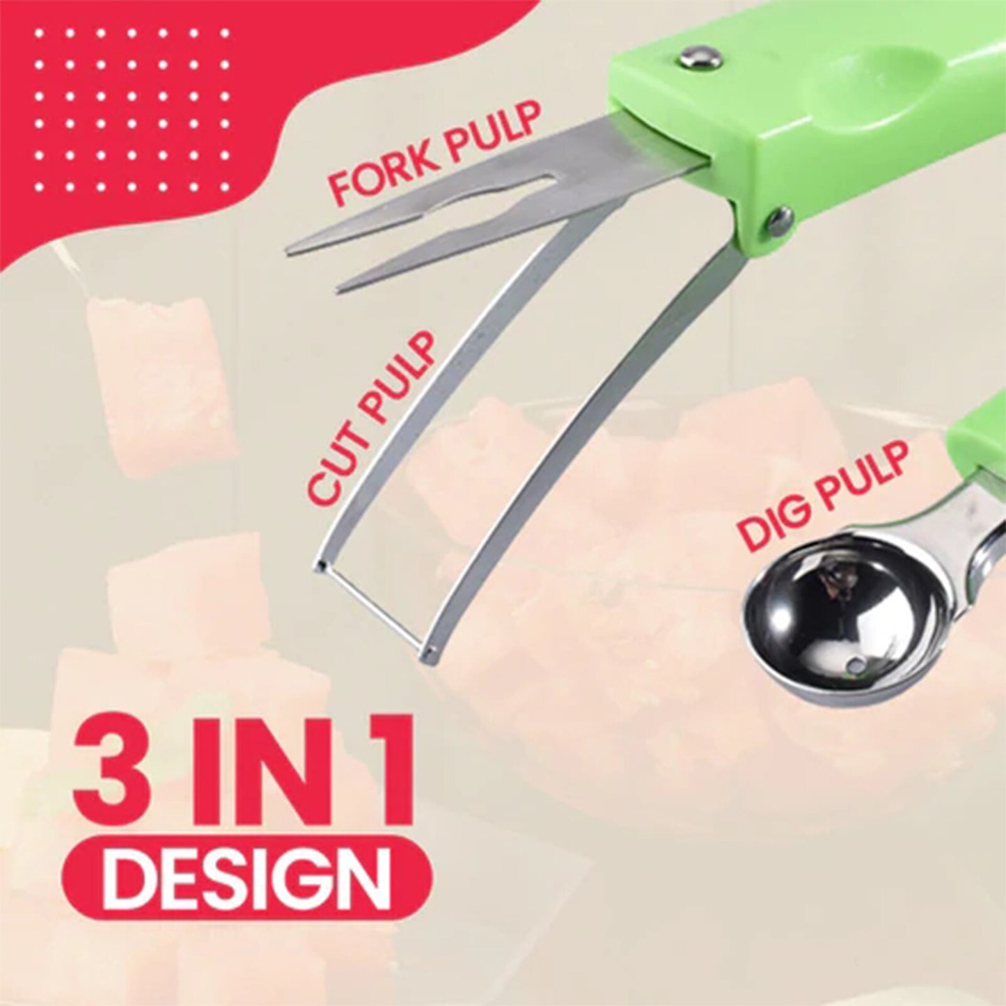 Manual Watermelon Cutter Slicer Fruit Ball Spoon