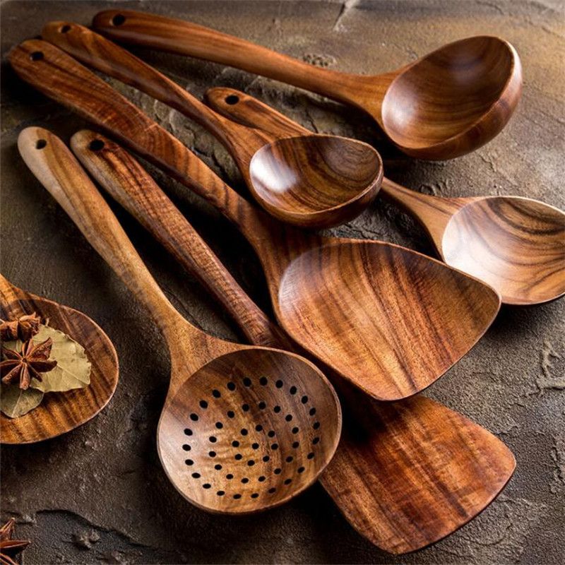 Cooking Spoon Natural Wooden Kitchen